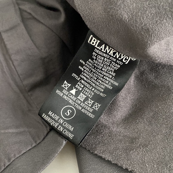 Blank NYC Odyssey Draped Front Vegan Leather Jacket Grey Size S - Picture 6 of 7